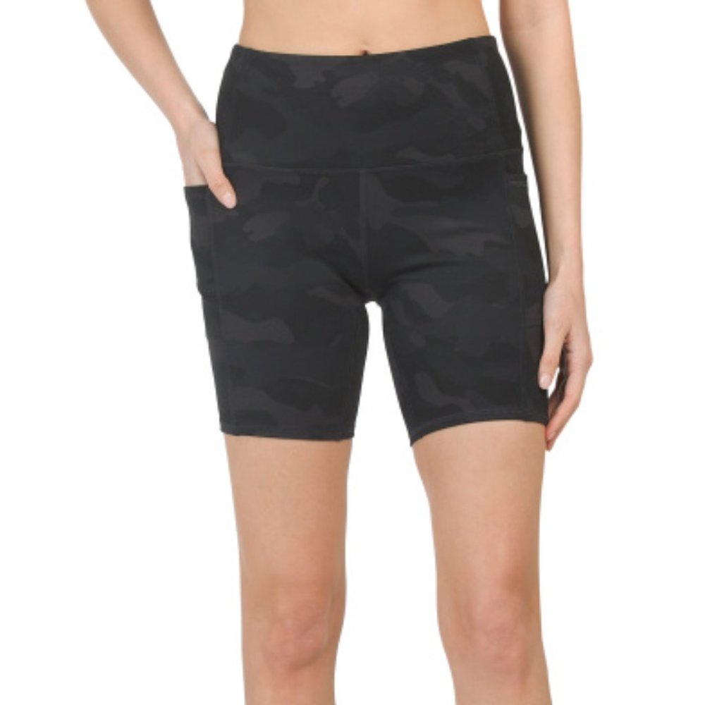 NWT RBX High Waist Tech Flex Camo Bike Shorts (Lg)